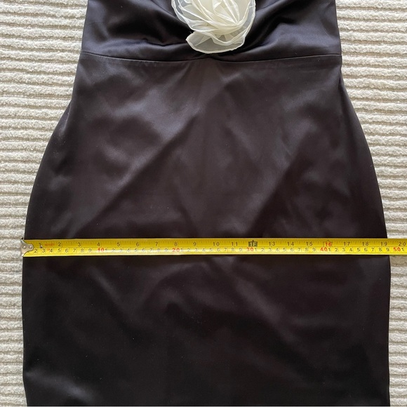 12th Tribe Pia Satin Rosette Full Length Halter Dress Black White Cream - Picture 14 of 15
